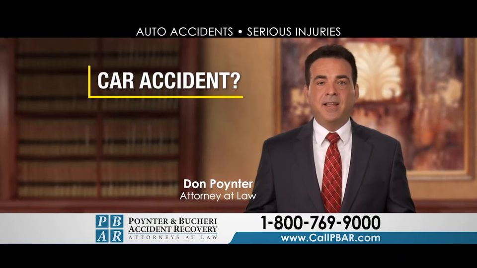 Attorney Don Poynter in a Poynter & Bucheri TV spot about what to do after a car accident. Click to play the video.