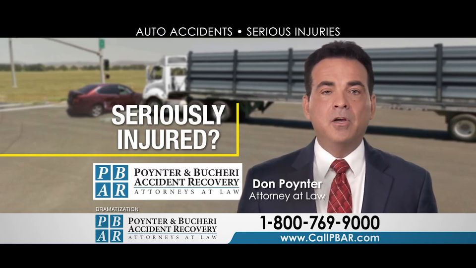 Attorney Don Poynter in a Poynter & Bucheri TV spot about trucking company liability. Click to play the video.